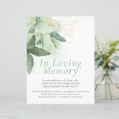 Budget Greenery Gold Wedding Herdenking Sign (Staand voorkant)