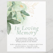 Budget Greenery Gold Wedding Herdenking Sign (Voorkant)