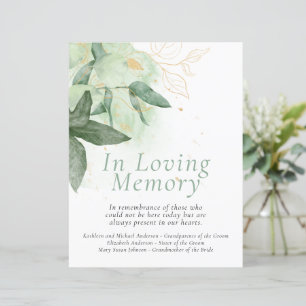 Budget Greenery Gold Wedding Herdenking Sign