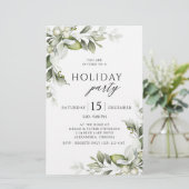 Budget Greenery Holiday Party Uitnodiging Briefpapier (Staand voorkant)