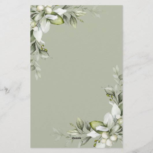 Budget Greenery Holiday Party Uitnodiging Briefpapier (Achterkant)