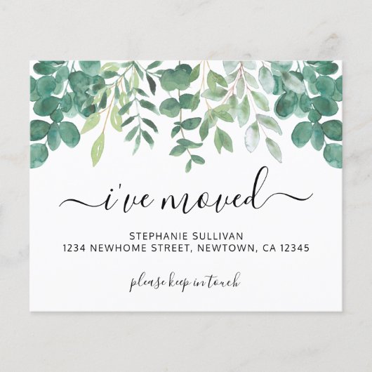 Budget Greenery Ik heb Beweging Aankondiging Kaart (Voorkant)