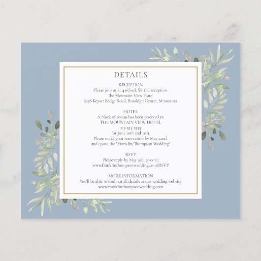 Budget Greenery in One Photo Wedding Invite (Achterkant)