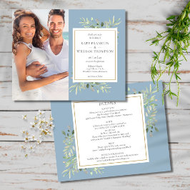 Budget Greenery in One Photo Wedding Invite