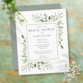 Budget Greenery laat Bridal Shower Uitnodiging