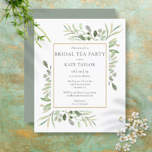Budget Greenery laat Bridal Tea Party uitnodiging