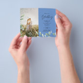 BUDGET Greenery laat foto's overlay bruiloft QR Flyer (Hand)