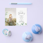 BUDGET Greenery laat foto's overlay bruiloft QR Flyer (Enkel)