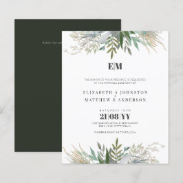Budget Greenery laat Typografie Wedding Invites