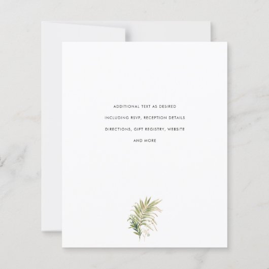 Budget Greenery Leaf Foliage Gold Modern Wedding (Achterkant)