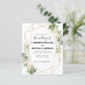 Budget Greenery Leaf Foliage Gold Modern Wedding (Staand voorkant)