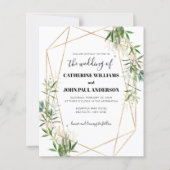 Budget Greenery Leaf Foliage Gold Modern Wedding (Voorkant)
