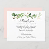 BUDGET Greenery Leaves Summer Spring BEDANKT U (Voorkant / Achterkant)