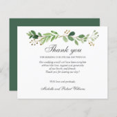 BUDGET Greenery Leaves Summer Spring BEDANKT U (Voorkant / Achterkant)