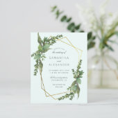 Budget Greenery Mint & Gold Geometric Wedding (Staand voorkant)
