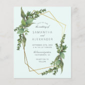 Budget Greenery Mint & Gold Geometric Wedding (Voorkant)