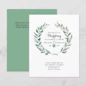 Budget Greenery Olive Leaves Wedding Invites (Voorkant / Achterkant)