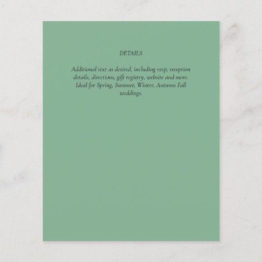 Budget Greenery Olive Leaves Wedding Invites (Achterkant)