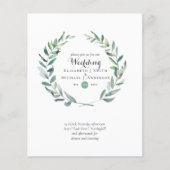 Budget Greenery Olive Leaves Wedding Invites (Voorkant)