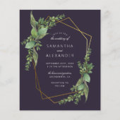 Budget Greenery Paars & Gold Geometric Wedding (Voorkant)