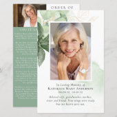 BUDGET Greenery Photo Memorial Service Programme (Voorkant / Achterkant)