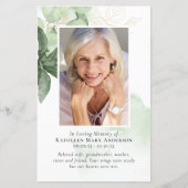 BUDGET Greenery Photo Memorial Service Programme (Voorkant)