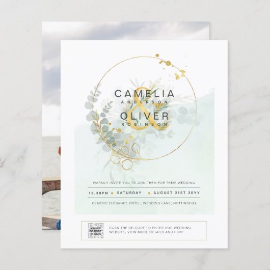 BUDGET Greenery PHOTO Weddenschap QR CODE F (Voorkant / Achterkant)