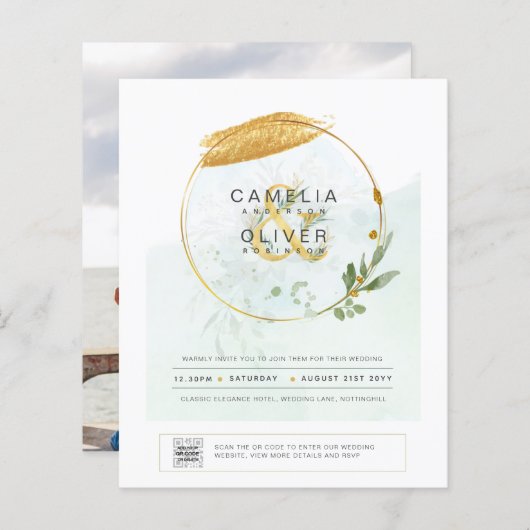 BUDGET Greenery PHOTO Weddenschap QR CODE F (Voorkant / Achterkant)