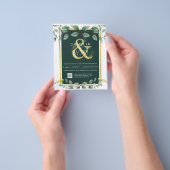 BUDGET Greenery PHOTO Weddenschap QR CODE F Flyer (Hand)