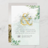 BUDGET Greenery PHOTO Weddenschap QR CODE Kaart (Voorkant / Achterkant)