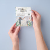 BUDGET Greenery PHOTO Wedding Save the Date QRcode Flyer (Hand)