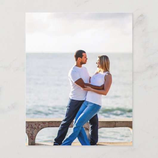 BUDGET Greenery PHOTO Wedding Save the Date QRcode Flyer (Achterkant)