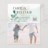 BUDGET Greenery PHOTO Wedding Save the Date QRcode Flyer (Voorkant)