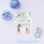 BUDGET Greenery PHOTO Wedding Save the Date QRcode Flyer (Enkel)