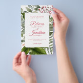 Budget Greenery Pink Foliage Wedding Uitnodiging Flyer (Hand)