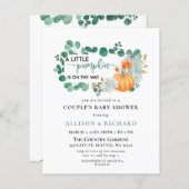 Budget Greenery Pumpkin Baby shower Uitnodiging (Voorkant / Achterkant)