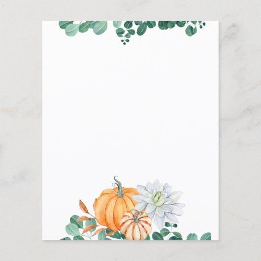 Budget Greenery Pumpkin Baby shower Uitnodiging (Achterkant)