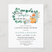 Budget Greenery Pumpkin Baby shower Uitnodiging (Voorkant)