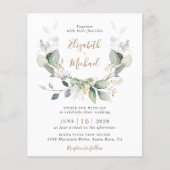 Budget Greenery QR Code Wedding Uitnodiging (Voorkant)