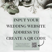 Budget Greenery QR Code Wedding Uitnodiging