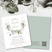 Budget Greenery QR Code Wedding Uitnodiging