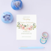 Budget/Greenery/Rozen - Wedding Invitation. Flyer (Enkel)