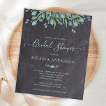 Budget Greenery Rustic Bridal Shower<br><div class="desc">Nodig uw vrienden en familie uit voor uw vrijgezellenfeest met deze bijtende scharnierplaat met eucalyptus, elegante maar casual brudale doucheuitnodigingen briefkaarten. Deze briefkaarten van de budgettrouwuitnodiging moeten als te grote briefkaarten worden gemaild, zodat kunnen de standaardverzendkosten worden gemaakt, maar zij hebben geen envelop of een retouradreslabel nodig. Pas aan met...</div>