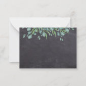 Budget Greenery Rustic Leaves Wedding RSVP Kaart Notitiekaartje (Achterkant)