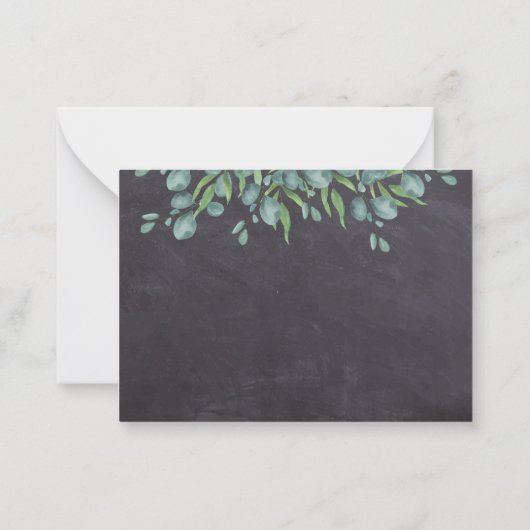 Budget Greenery Rustic Leaves Wedding RSVP Kaart Notitiekaartje (Achterkant)