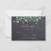 Budget Greenery Rustic Leaves Wedding RSVP Kaart Notitiekaartje (Voorkant)