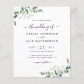 BUDGET Greenery Rustic Wedding Invitation (Voorkant)