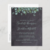 Budget Greenery Rustic Wedding Uitnodiging (Voorkant / Achterkant)
