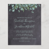 Budget Greenery Rustic Wedding Uitnodiging (Voorkant)