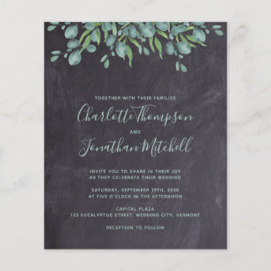 Budget Greenery Rustic Wedding Uitnodiging